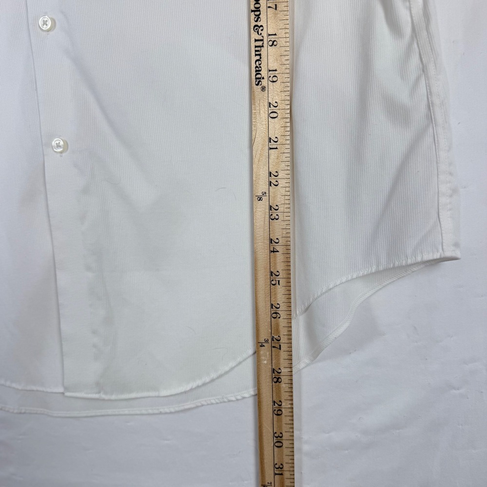 Calvin Klein Mens Dress Shirt LotX2 Slim Fit White Navy Blue 17 34/35 Preppy - Picture 16 of 16